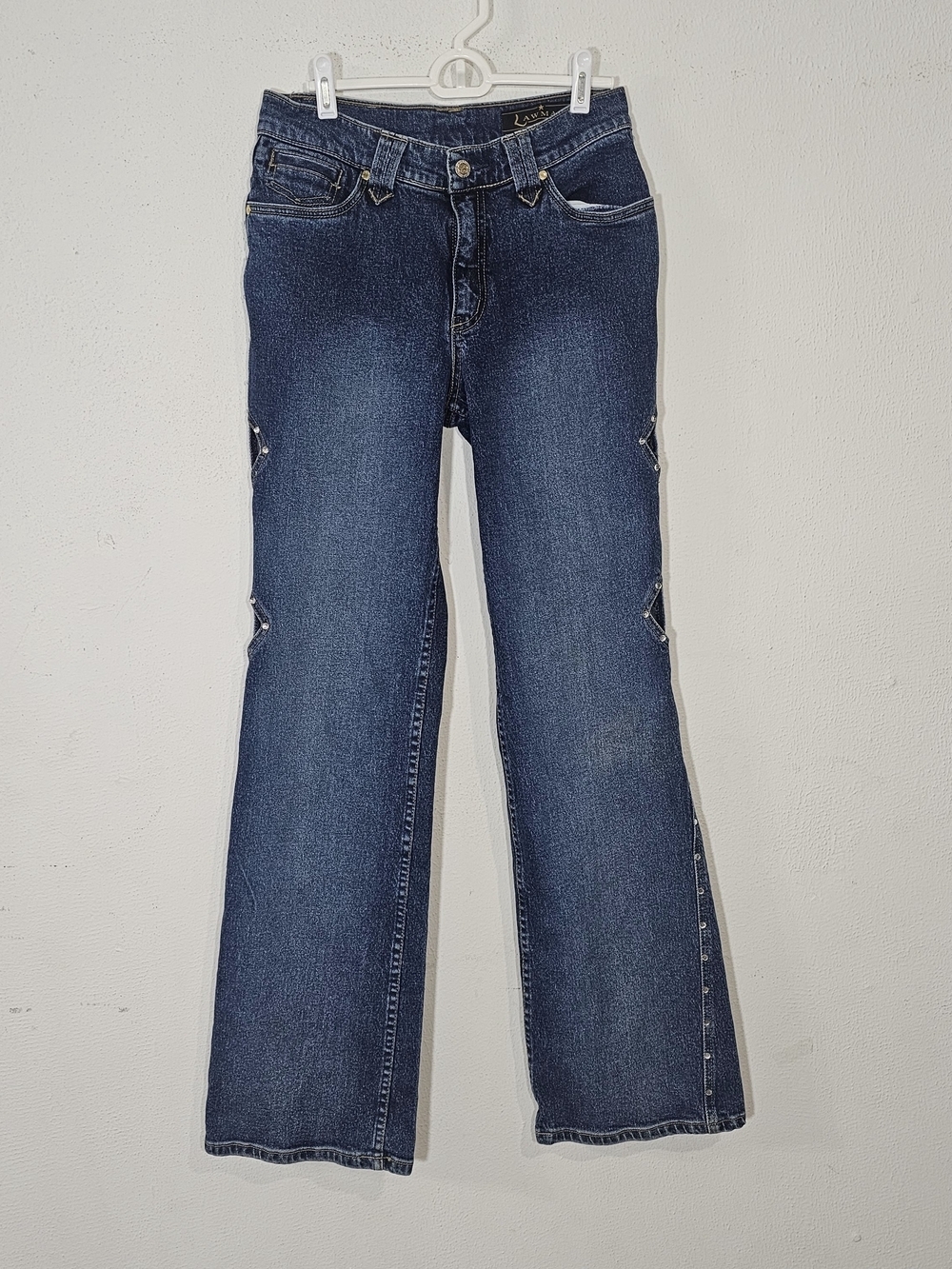 Lawman Western Women’s Dark Blue Denim Jeans with Side Stud Detail